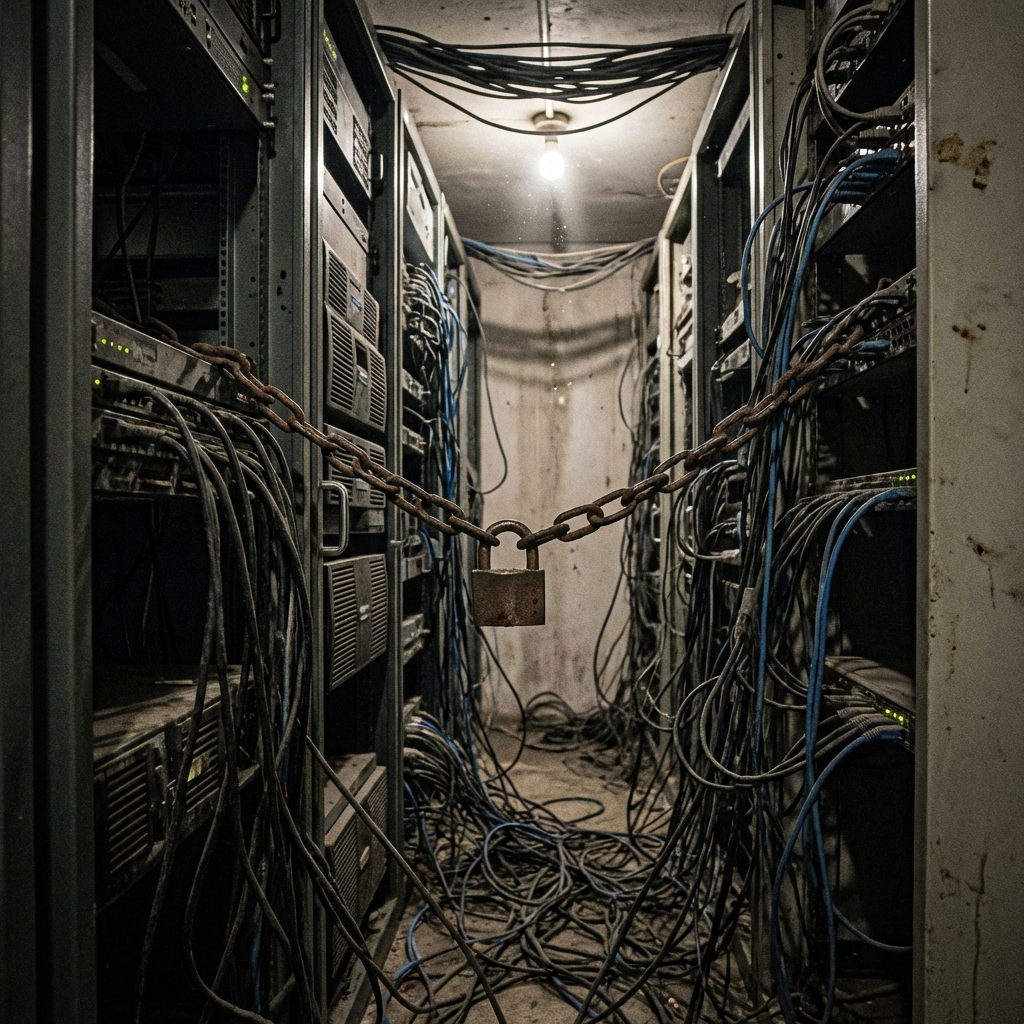 Server Room Vecchia e Caotica
